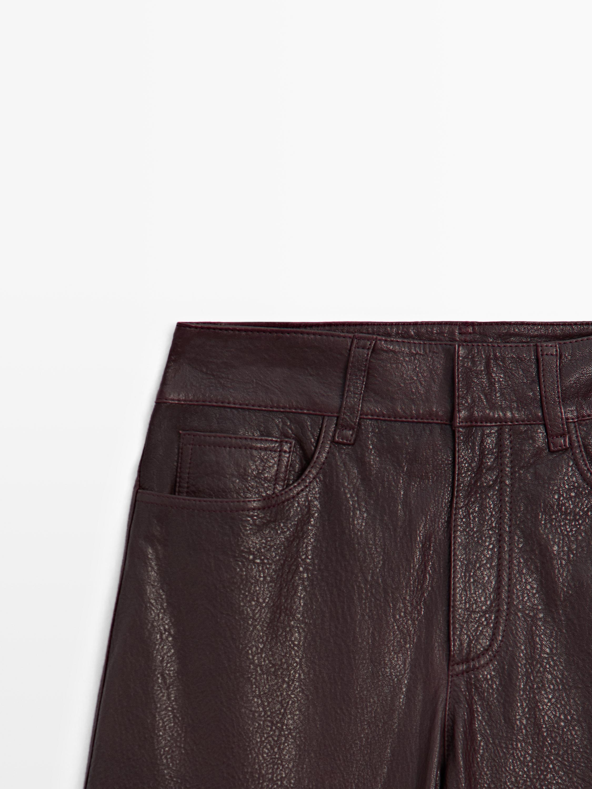 Sheepskin leather trousers with nappa finish